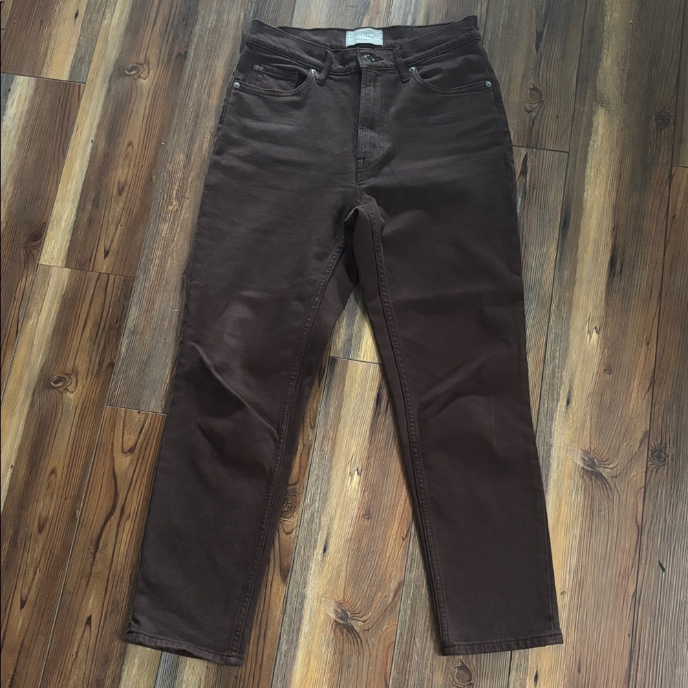 Everlane The Original Cheeky CROP Jean Organic Cotton Brown 27 - Picture 3 of 8